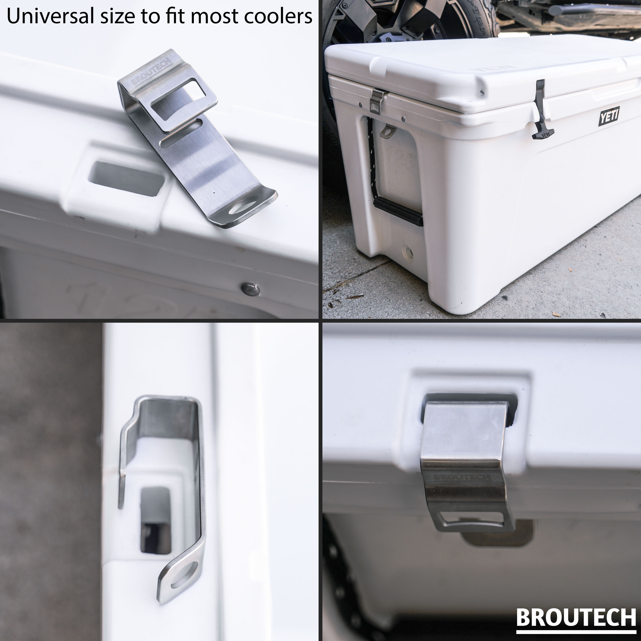 Broutech 316T Stainless Steel Universal Cooler Lock Bracket with Bottle